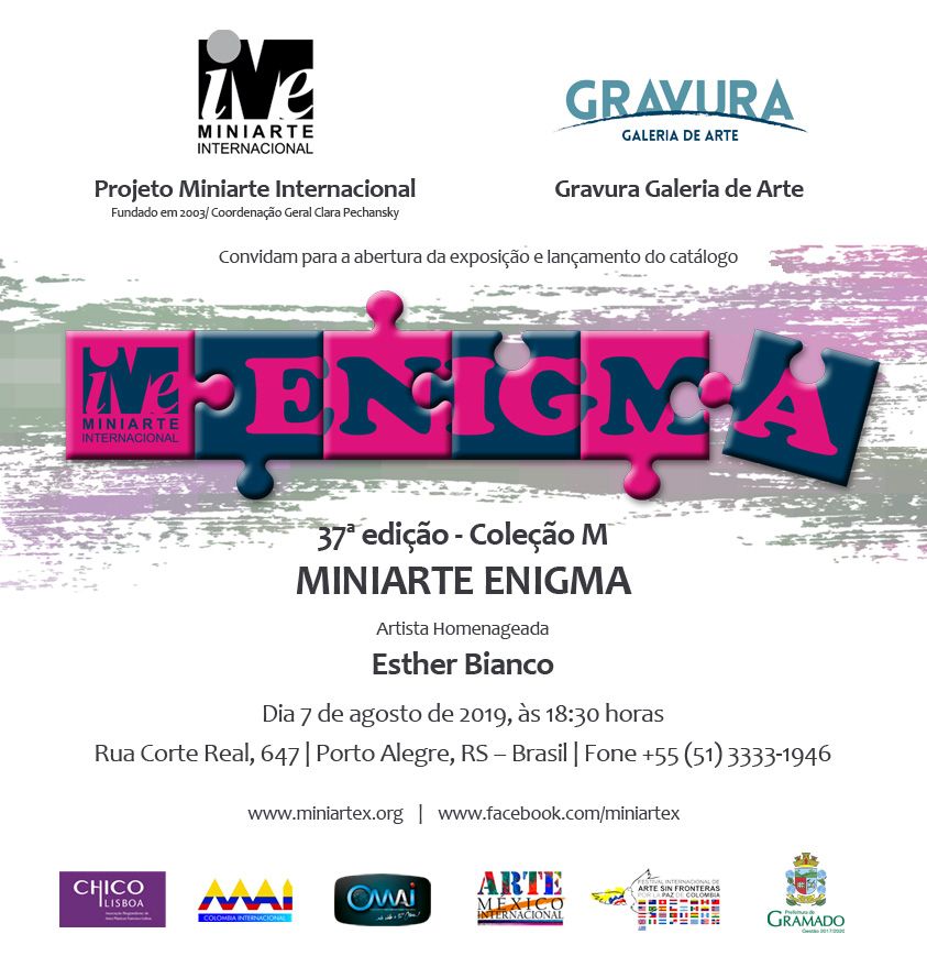 CONVITE MINIARTE ENIGMA GRAVURA 2019